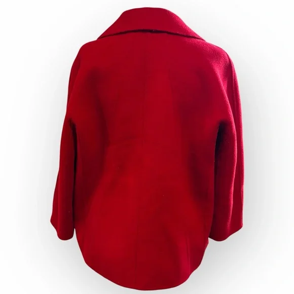 Talbots Red Wool Blend Lightweight Coat Jacket‎ Double Breasted Size 10 - Picture 6 of 14
